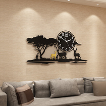 Light luxury quartz clock clock wall clock living room personality creative fashion modern simple clock Nordic deer head decorative hanging watch