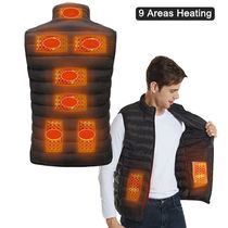 Cross-border 9-piece heating vest autumn and winter mens stand collar thickened graphite SB heating vest large size vest