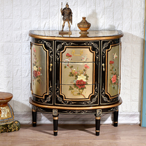 New Chinese style painted closed cabinet Vintage silver foil decorative cabinet Bucket cabinet Storage partition Foyer cabinet Restaurant side cabinet Storage cabinet