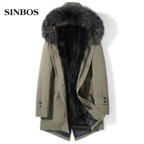 Parker clothing mens 2020 winter New raccoon fur collar long mens fur one coat trend fur coat