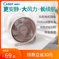 Odell USB small fan Small rechargeable student dormitory big wind handheld mini desktop electric fan