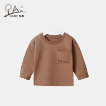 Baby T-shirt spring and autumn boys long sleeve T-shirt childrens round neck base shirt cotton children autumn dress Korean top