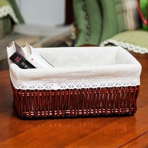 Storage basket desktop rattan storage basket fabric storage box kitchen storage basket living room coffee table storage basket rattan basket