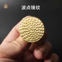 Handmade hammer pattern brass handle pure copper round wardrobe door cabinet drawer handle Nordic luxury all copper handle