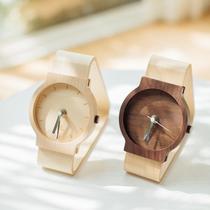 Japanese original imported yamato staff handmade wooden watch desk clock modern creative personality clock