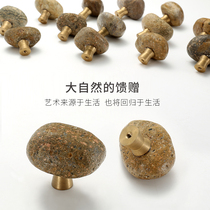 Yi Jia natural stone handle creative furniture cabinet wardrobe TV cabinet bathroom cabinet drawer single hole handle