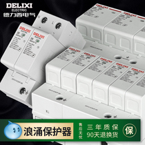 Delixi surge protector lightning protection charge 4P power supply level 2 lightning protection device 2P household