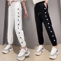 Eurcargo Casual Sports Pants Children Spring Autumn 2022 New Fashion Foreign Air Relax 100 lap Pants Tide Ins