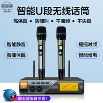 BBS M3 One Drag Two Professional KTV Wireless Microphone High Fidelity U Segment Microphone Stage Home Karaoke
