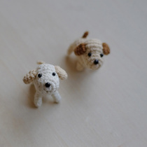 April hand made new products handmade DIY homemade wool crochet doll two small stupid dog material bag mobile phone chain
