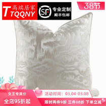 TTQQNY high-end living-room sofa-like room silk embroidered clasps American minimalist light lavish cushions leaning on the bag beige