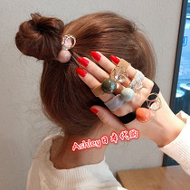 Japan new cute minimalist headdress cute crystal cube hair rope Hairband high elastic head rope hair accessories