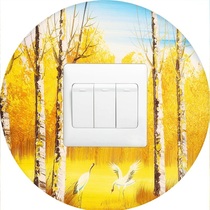 Round switch glass switch Accessories Wall fire socket patch socket decorative cover 7 protective stickers