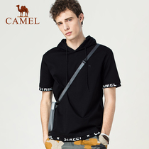 Camel clothing mens spring and summer new fashion casual hooded short sleeves official flagship store official website Counter