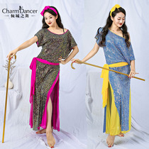 Allure dance belly dance Light luxury sequined folk robe baladi shaabi saidi performance suit ZM252