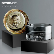 Light luxury ashtray creative crystal glass European large and small household living room office smoker cigar ashtray