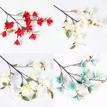 Simulation of Magnolia fake flower living room decoration big magnolia single new Chinese wedding flower arrangement dry flower branch flower decoration