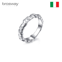 brosway European and American brands Light luxury fashion personality Trendsetter Street domineering punk Silver ring ring man