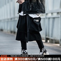 National tide spring and autumn function wind tooling pants men loose hip hop Tide brand fake two leg pants sports pants tide