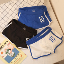 Mens underwear cotton boxer trendy personality sports style boxer pants young students breathable middle waist shorts