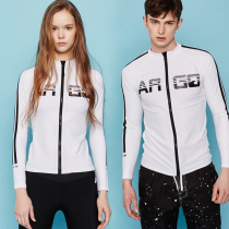 Korean men and women long sleeve quick-drying sunscreen diving suit slim couple swimsuit zipper snorkeling jellyfish coat