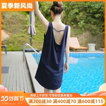 Sleeping Dress Lady Summer Sexy Dew back Modale Cotton Cotton Pyjamas Garnet Red Pops 2022 New home uniforms