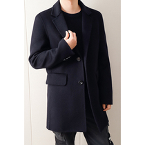 V specializes in special offering Tsuen Australian wool classic money long double-sided coat men's clothing L7774