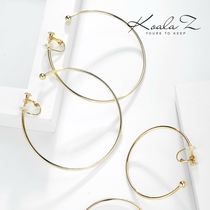 Koala pig European and American supermodel personality gold plating simple exaggerated big ring metal circle earring earrings earrings without ear hole