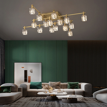 Living room suction top light light extravagant full copper lamp creative personality bedroom lamp minimalist Nordic restaurant rear modern crystal lamp