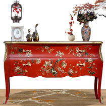 American light luxury porch cabinet foyer two draw cabinet painted locker wall side cabinet decorative cabinet European porch cabinet