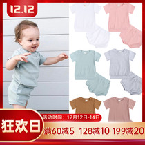 ins new baby set men 0-1-2 years old baby Summer thread cotton thin short sleeve top shorts two-piece tide