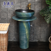 Ceramic column washbasin Bathroom Villa Courtyard Balcony pool Outdoor wash basin One-piece column basin