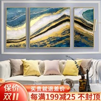 Golden sea oil painting simple modern light luxury Nordic living room decoration dining room sofa triple pure hand painted abstract