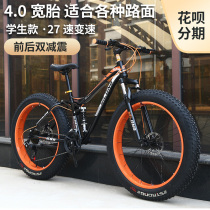 Mountain bike bicycle front and rear shock absorption speed change 4 0 ATV big wheel wide tire adult student snowmobile off-road