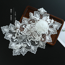 Meritumi 6203 White Lace National Wind Home Dust Resistant Cloth Covering Towels Tea Set Small Electrical Appliances Square Tea Tray Cover Towels