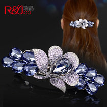 Hairclip female Korean headdress rhinestone adult hair top clip hairpin back head mother hair large spring clip