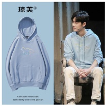 Shawar stars with the same pure cotton embroidered little fox with a hat and clothing autumn and winter new gush male and female couples loose money