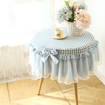 Pastoral Nordic simple balcony small round table cloth round household round table cloth coffee table cotton lace round bedside table cover