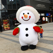 Christmas Net red inflatable giant panda cartoon doll costume trembles with walking Christmas snowman doll clothes