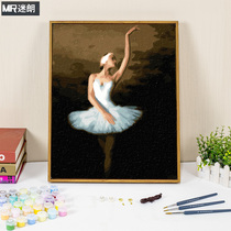 Melanie DIY Digital Oil Painting Character Couple Abstract European Classical Boutique Hand Painting Painting Dancing Ballet