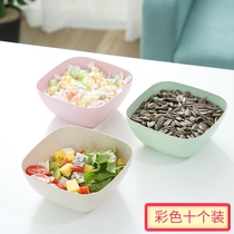 Salad Bowl Baby Children Eating Bowl Light And Thin Resistant Fruit Parquet Colored Bowls Anti-Fall Plastic Kid Cutlery Dish