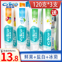 Nais 120g fresh and fresh fruit flavor toothpaste Salt White ice chrysanthemum clean mouth multi-size send toothbrush vitamin C