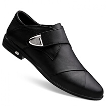 Leather shoes mens leather summer black shoes business formal casual shoes Korean version of the trend all-match deodorant breathable mens shoes