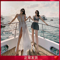 Net red ins girlfriends Cruise Party Triangle One-piece Swimsuit Women Sense Slim-breasted Spa Holiday Two sets