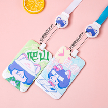 Personality Campus Student Credential Cover Bus Metro Card Meal Card Kindergarten Pick Up Girl sleeve Sleeve Strap Telescopic Hanging Sleeve