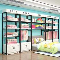 Home textile store shelf display rack Four-piece quilt core pillow Festive bedding container fabric storage rack