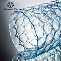 Diamond Star Pearlescent Modern Light Extravaganza Copper Ring Cylindrical Straight Drum Rich Noble Bamboo Plant Hydroponic Vase Glass Transparent