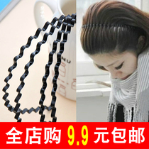 Rubber band Hairband head card Korean hipster simple personality adult cute Mori female line thick durable black clip