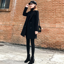 Small fur coat female Korean version of the mid-length 2021 spring and winter popular Hepburn style black fur coat