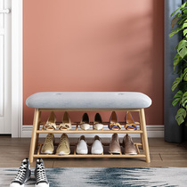 Shoe stool at home door can sit small shoe cabinet entrance shoe rack Nordic fitting room light luxury stool wearing shoe stool